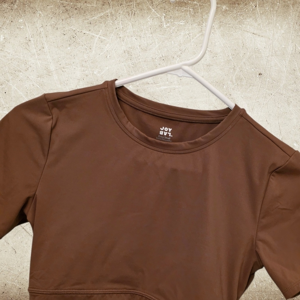JoyLab NWT Brown Matching Activewear Set XS Flare Leggings & Cropped Top - Picture 9 of 11